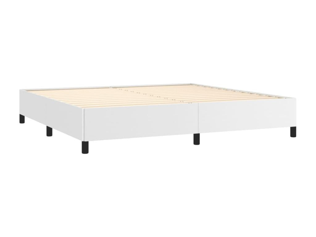 White bed frame 200x200 cm faux leather DPWT17957