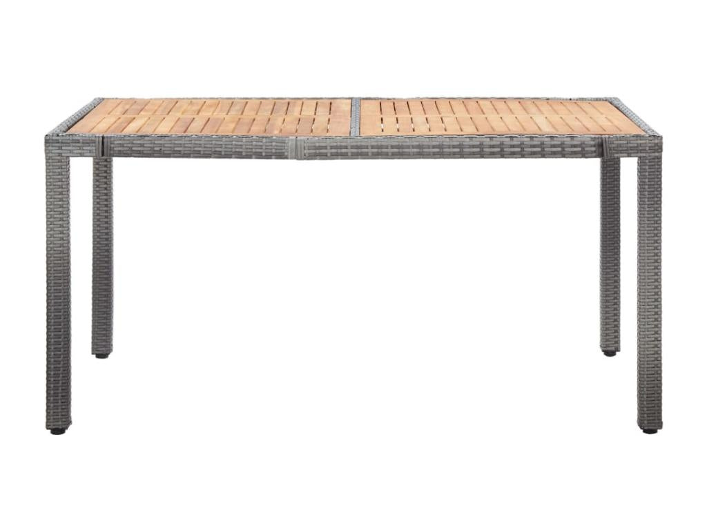 7-piece outdoor dining set with cushions, woven resin, grey YYME04938