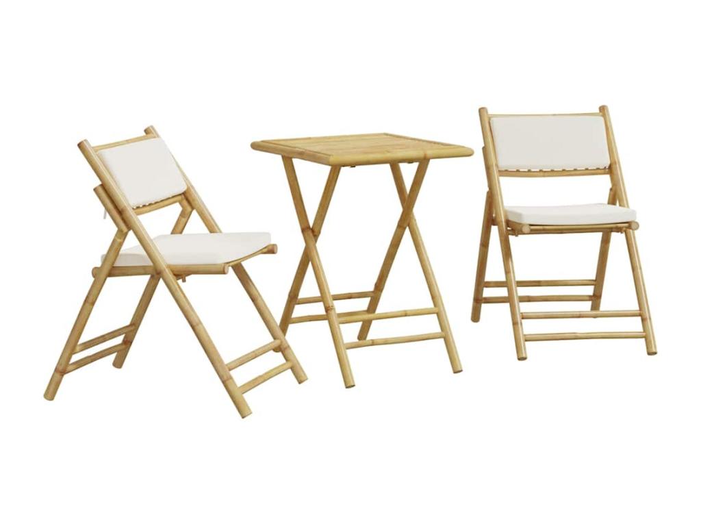 Chicyla 3-piece folding set with cream-white cushions Chicyla APHV86241