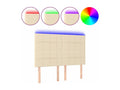 Cream LED Headboard 144x5x118/128 cm Fabric IIVA31607
