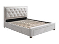 Bed with drawers 140x190 cm - Fabric - Beige - Domopure OQYU38898
