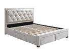 Bed with drawers 140x190 cm - Fabric - Beige - Domopure OQYU38898