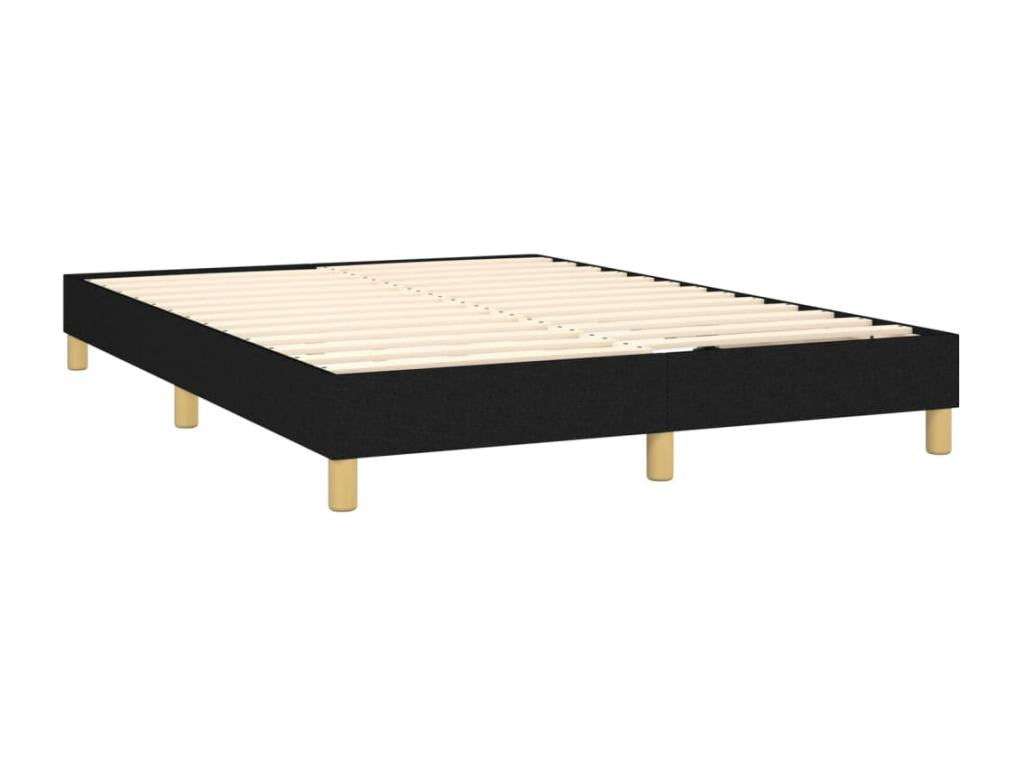 Upholstered bed base with mattress, black, 140x200 cm, fabric, UCAE75310