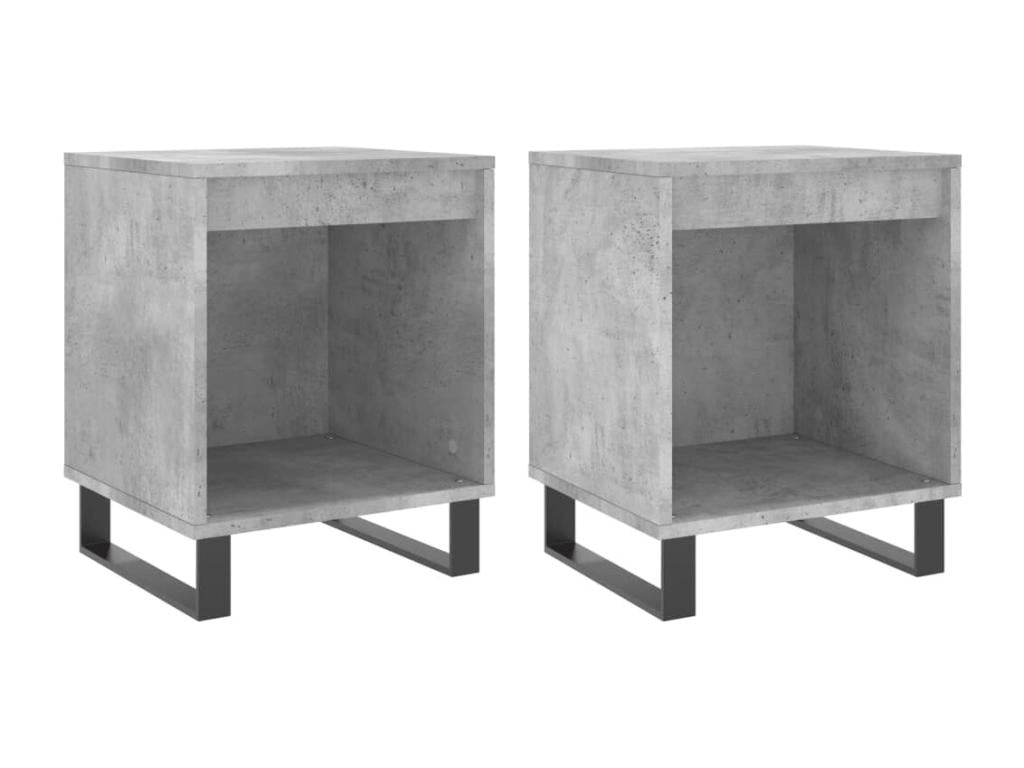 2-piece bedside tables, concrete grey, 40x35x50 cm, engineered wood VAMX66425