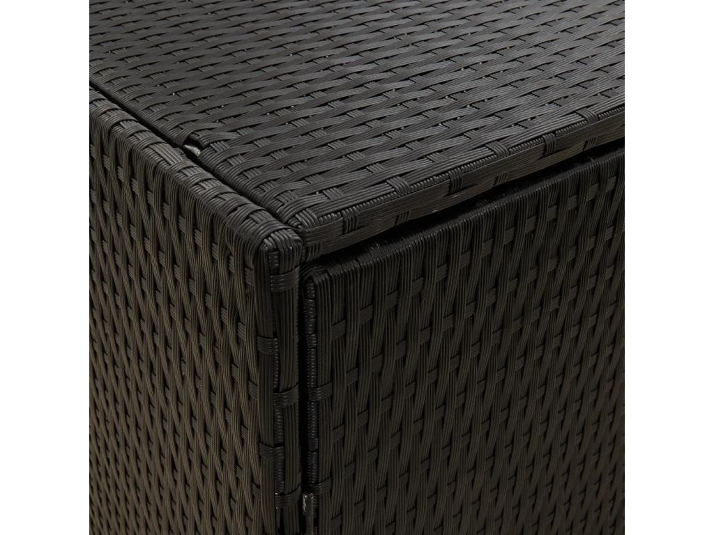 Armoire de rangement jardin Noir 198x55.5x80 Résine tressée HWCT57549