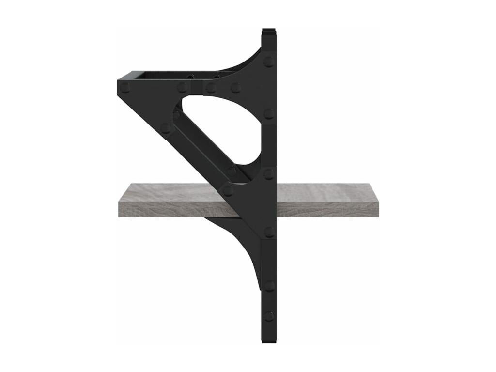 Chicyla wall shelves with bars, 2 pcs, grey, 20x25x30 cm, XXZF60159