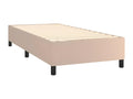 Upholstered bed base with mattress and LED lighting, Cappuccino color, 90x200cm, faux leather, NLTY97701