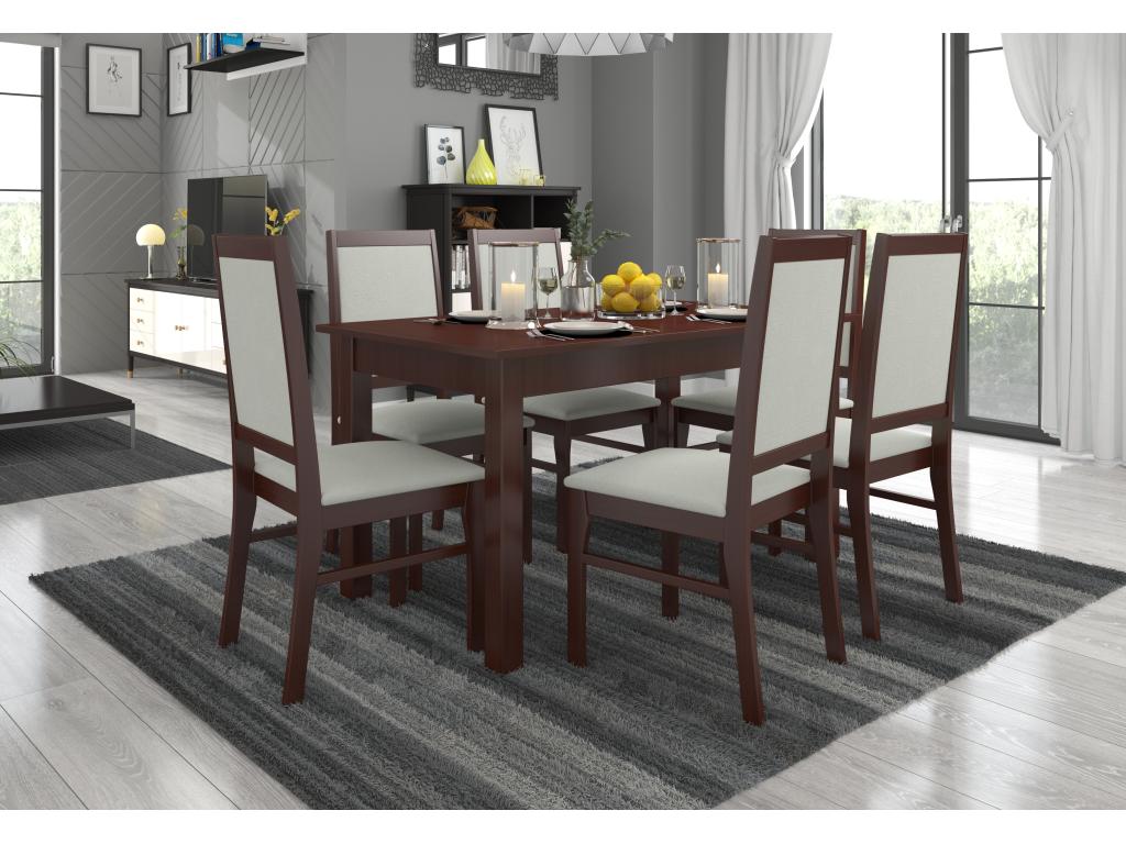 Chair in dark walnut wood and fabric of your choice Domopure-Fabric 27103 EZND23173