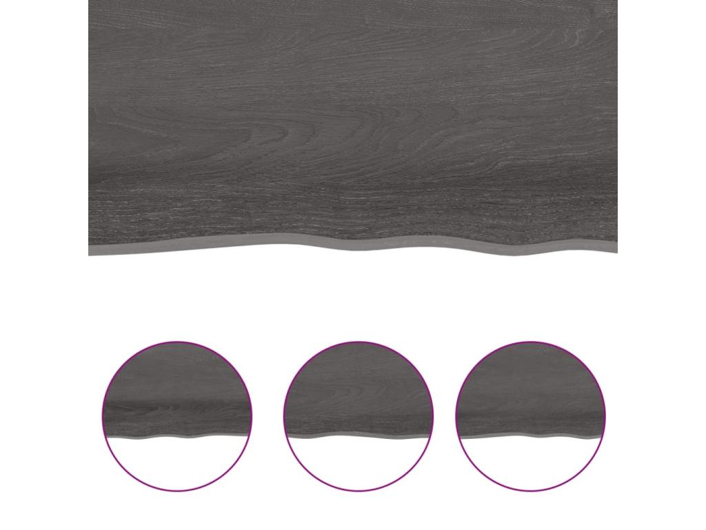 Dark brown wall shelf, solid treated oak wood TSNM20295