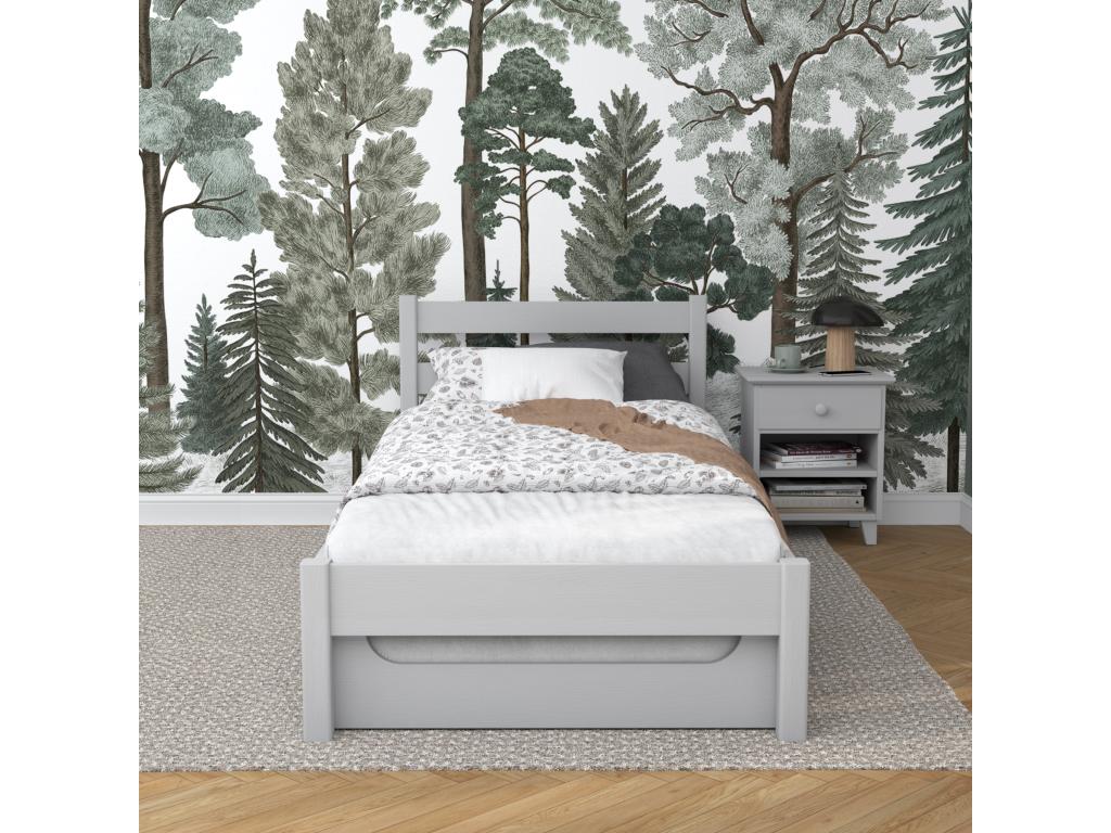 Wooden trundle bed N01 Grey 80x200 NCQJ95120