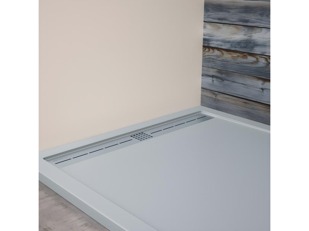 Receveur de douche Gris finition Lisse Domopure CACH grille de couleur - 190x80 cm TZWU64542