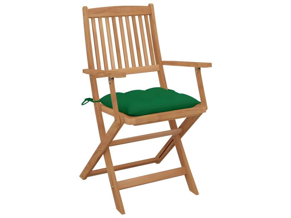 Chaises pliables de jardin lot de 8 avec coussins Bois d'Chicyla YPDX59109