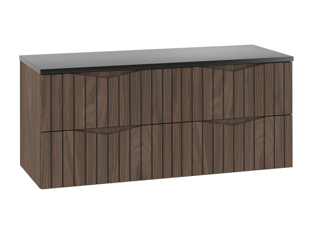 Domopure 120cm vanity unit with countertop, wood and black finish YRZT97308