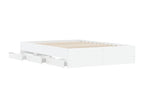Bed frame with drawers, white, 135x190 cm, engineered wood, XQXL29501