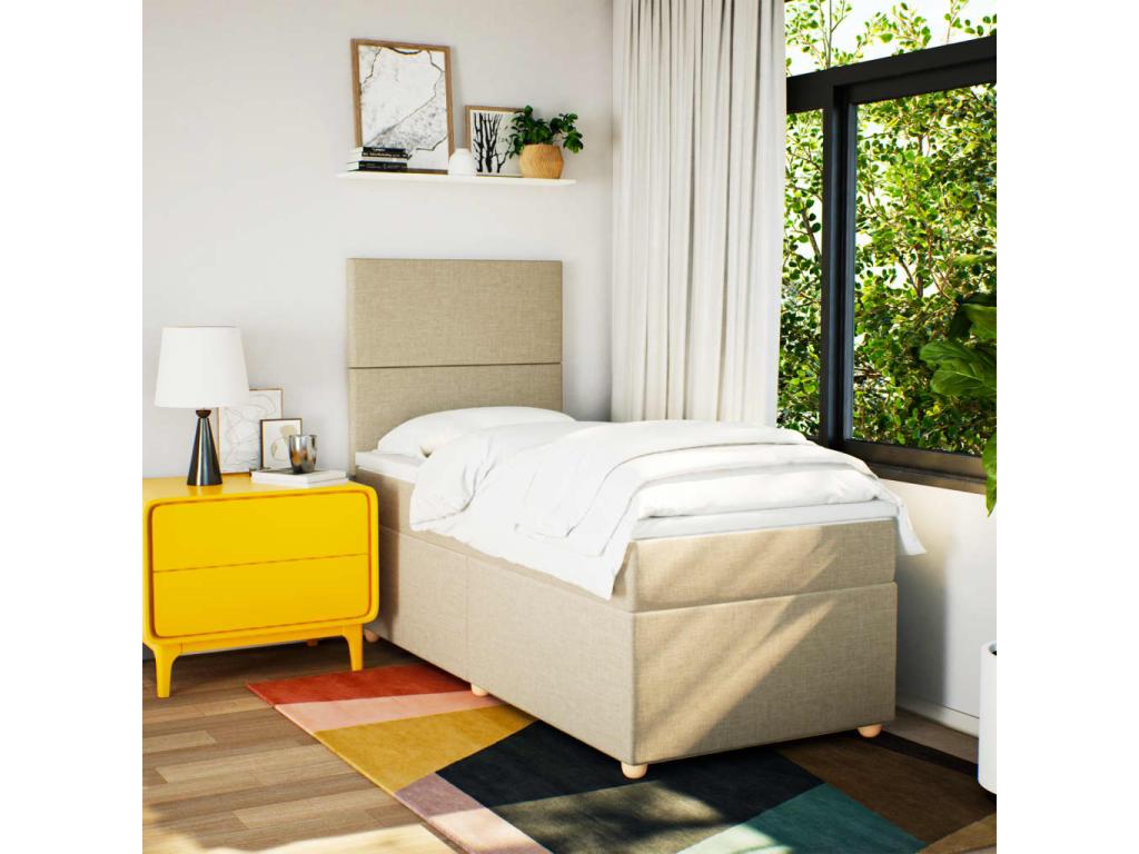 Domopure bed base with mattress, Cream 80x200 cm, Fabric QOAF67722
