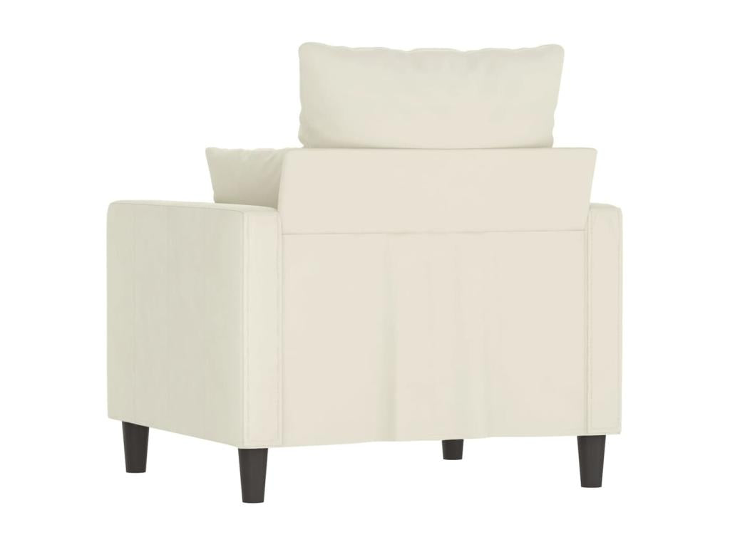 Cream Armchair 60 cm Velvet EBCJ31779