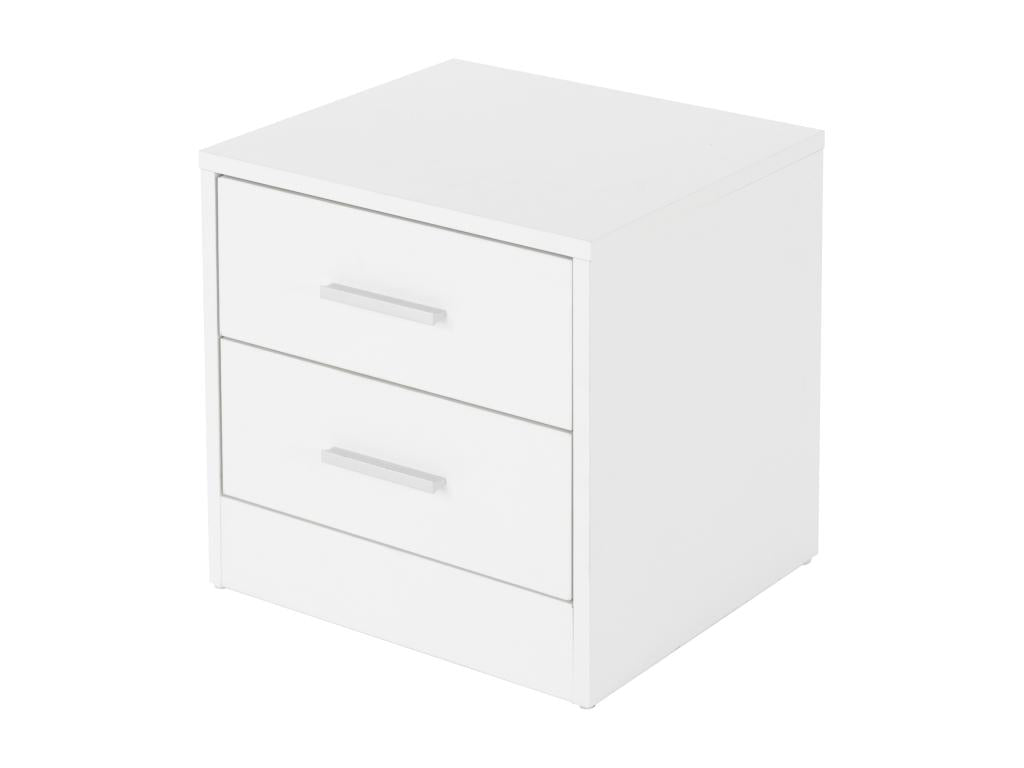 Table de chevet 2 tiroirs armoire de nuit chambre à coucher blanc 38x37x34 cm PMZN55208