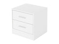 Table de chevet 2 tiroirs armoire de nuit chambre à coucher blanc 38x37x34 cm PMZN55208