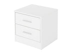 Table de chevet 2 tiroirs armoire de nuit chambre à coucher blanc 38x37x34 cm PMZN55208
