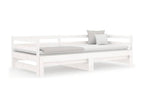White Sliding Bed 2x 80x200 cm Solid Pine Wood XZJT54153