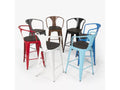 Decohaute SLHW78777 bar stool in wood and metal with industrial design backrest
