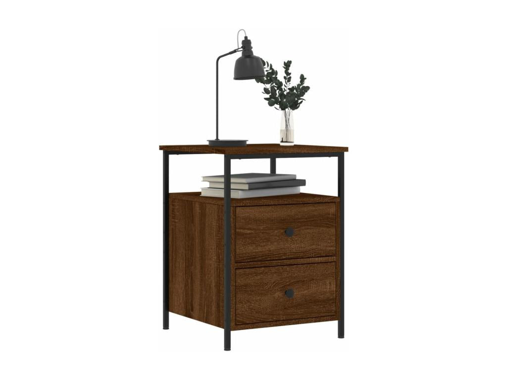 Table de chevet chêne marron 44x45x60 cm bois d'ingénierie XCAH85443