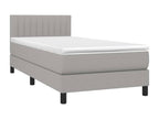 Domopure bed base with mattress and LED, light grey, 90x190cm, OWYB28529