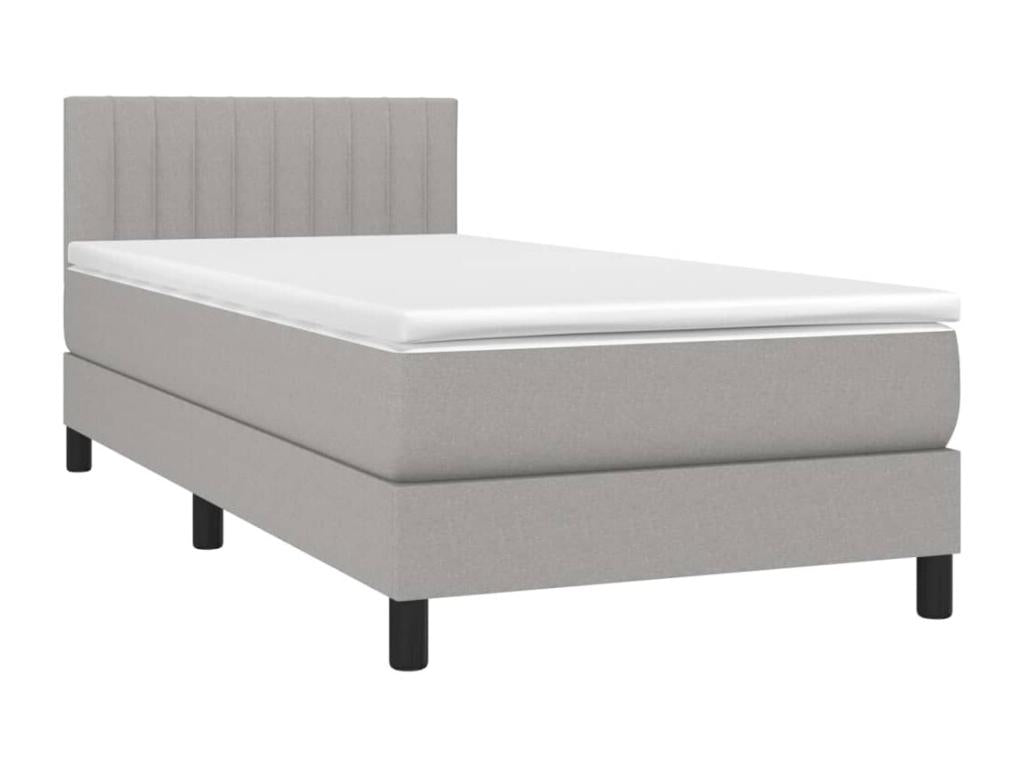 Domopure bed base with mattress and LED, light grey, 90x190cm, OWYB28529