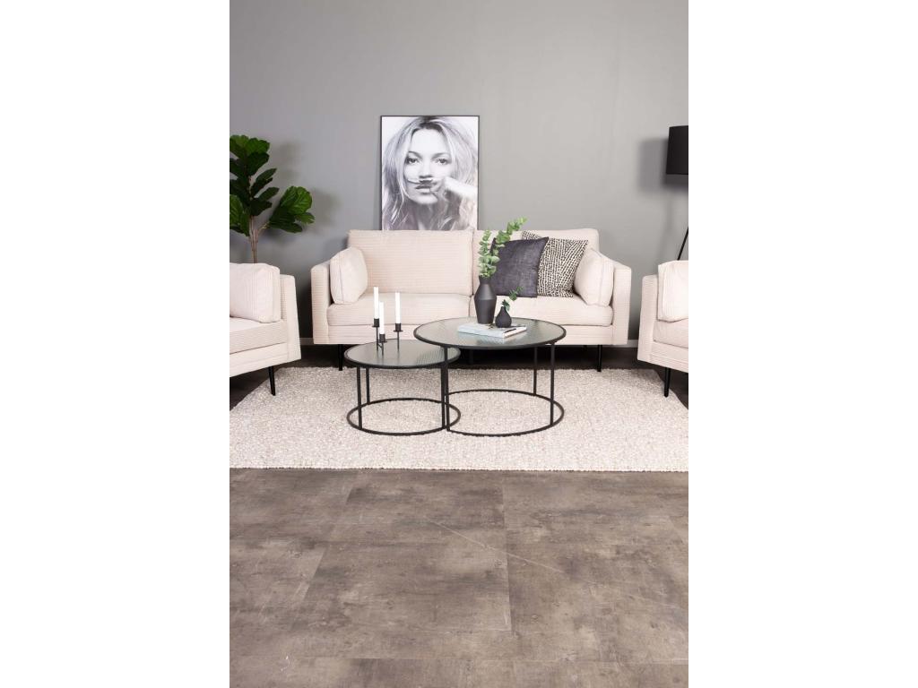 Domopure canapé 3 personnes velours côtelé beige clair. VQVU73904