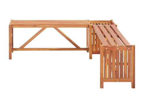 Brown wooden garden bench, 117x117x40 cm, 02 0011723 CSGM30454
