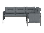 Anthracite steel and textilene garden corner sofa KNHA11699