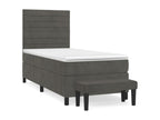 Domopure bed base and mattress, Dark Grey 90x190 Velvet QNKT04660