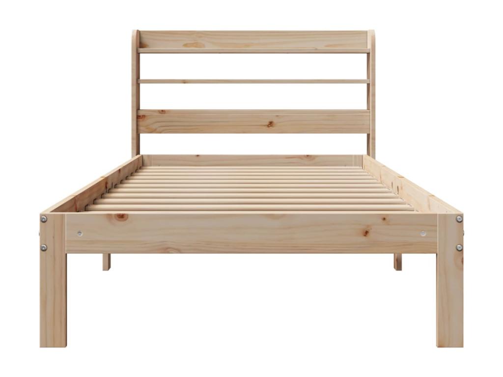 Bed frame with headboard 90x200 cm solid pine wood UBNE81859