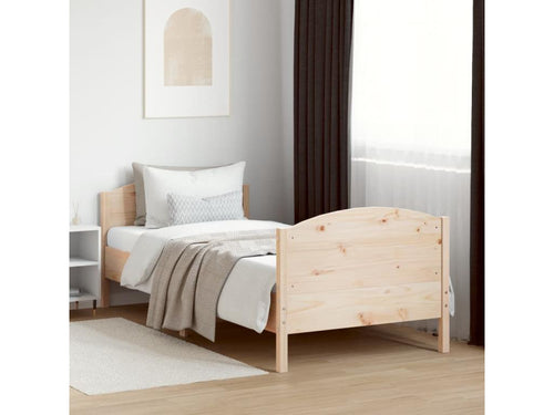 Bed frame and headboard 100x200 cm solid pine wood CODF52375