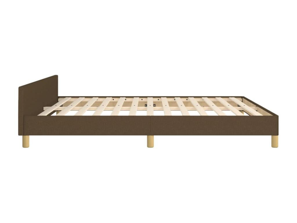 Dark brown bed frame without mattress, 180x200 cm, fabric YKDW55020