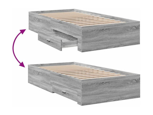 Decohaute grey bed frame with drawers, mattress not included, 90x200 cm XOZV53116