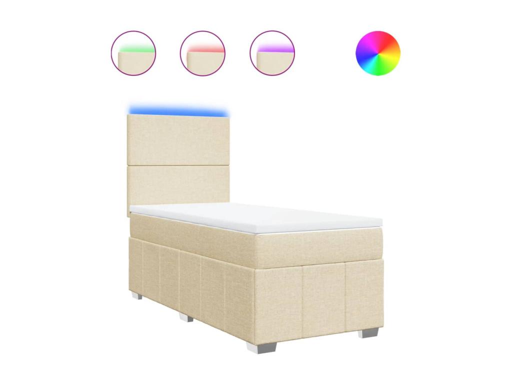 Domopure bed base with mattress, Cream 100x200 cm, Fabric AHWD86940