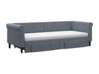 Daybed with pull-out bed and drawers, dark grey, 80x200cm, velvet, DVTM85224