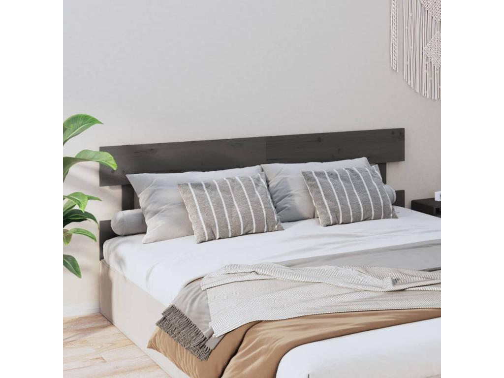 Tête de lit Gris 184x3x81 cm Bois massif de pin RRXD47109