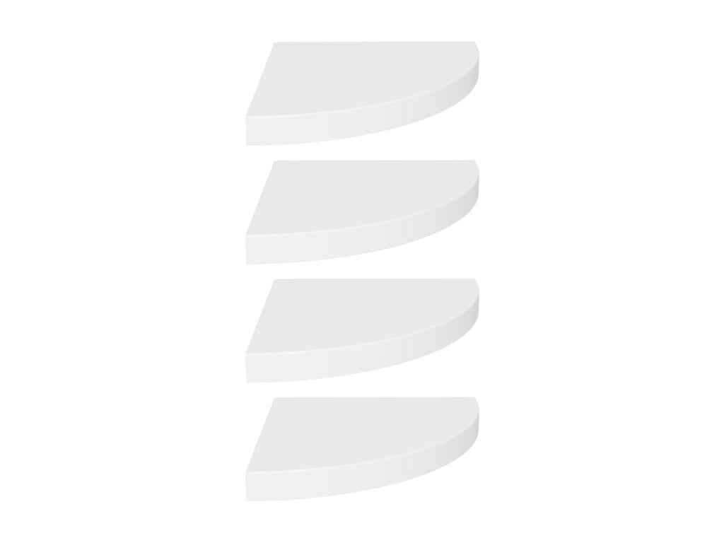 Floating corner shelves, 4 pcs, white, 35x35x3.8 cm, MDF, UPIU88754