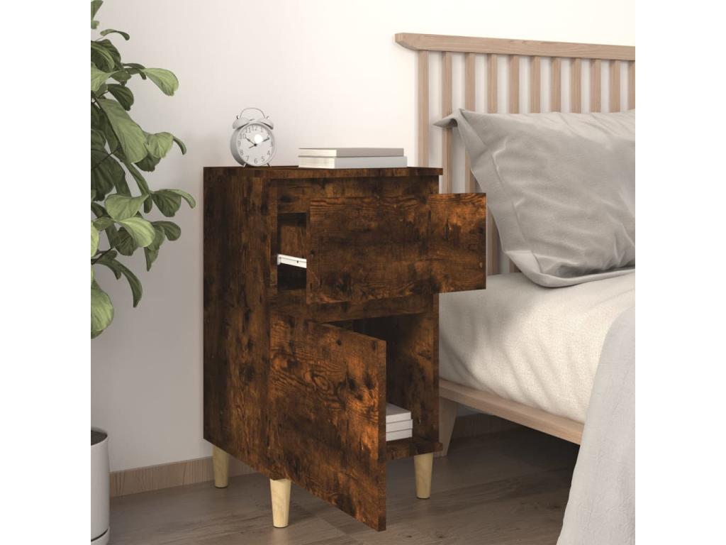 Tables de chevet 2 pcs chêne fumé 40x35x70 YXTJ66925
