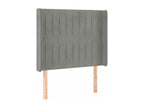 Headboard with wings, light grey, 93x16x118/128 cm, velvet, ZLHL48306