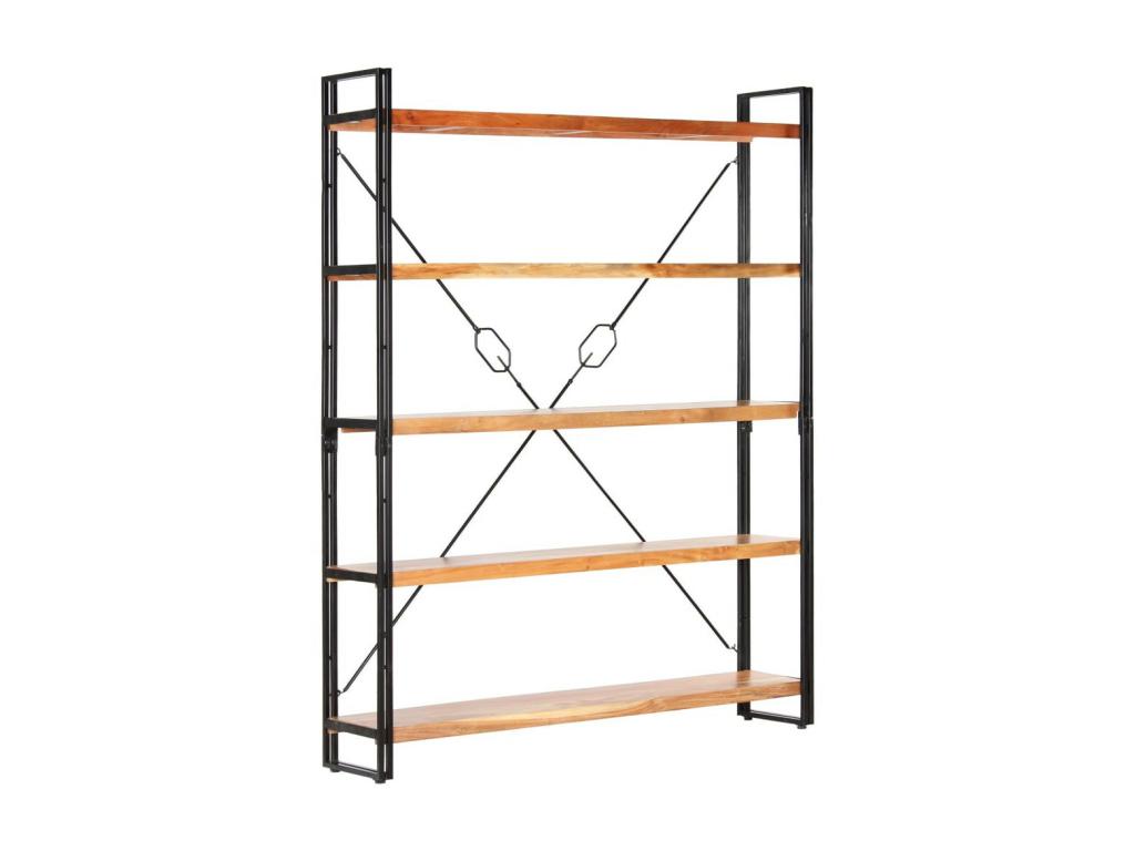 Bibliothèque à 5 niveaux 140x30x180 Bois d'Domopure solide XAOW27437