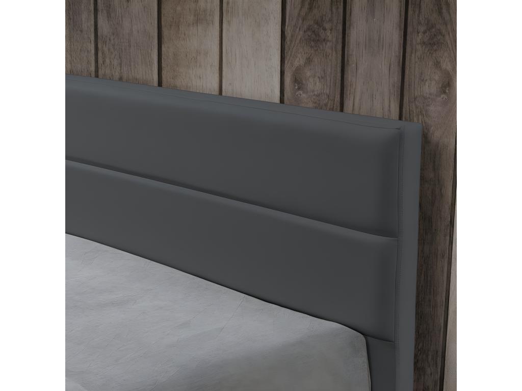 Lit Led Avec Coffre De Rangement Domopure - Couleurs - Gris Tailles - 90x190 ZVVY17486