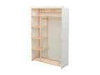 Wardrobe in fabric and pine wood 110x40x170 COWG78814