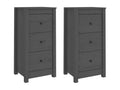 Buffets 2 pcs Gris 40x35x80 cm Bois massif de pin EWEZ83555