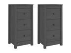 Buffets 2 pcs Gris 40x35x80 cm Bois massif de pin EWEZ83555