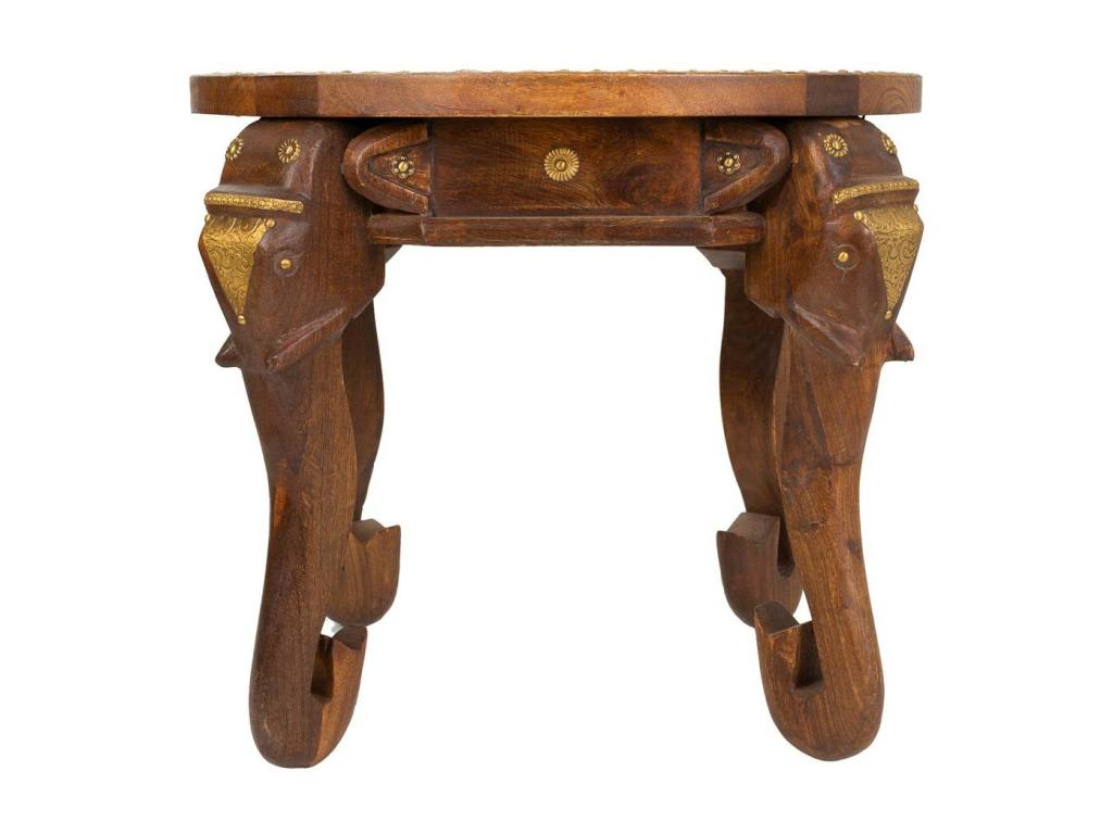 Brown wood and metal coffee table 52x52x40h DJEP71713