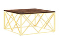 Gold coffee table in stainless steel and reclaimed solid wood LSYQ90210