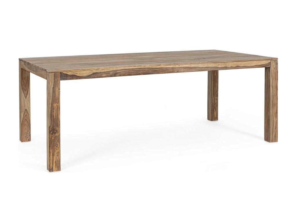 Table à manger Klazik en Bois de Domopure naturel - Élégance naturelle et robustesse-Largeur 200 cm HGHB69263
